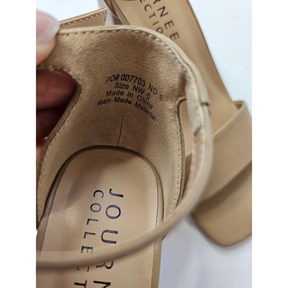 Journee Valenncia Sandals Heels Size 6 NW Mocha Color - Picture 5 of 9